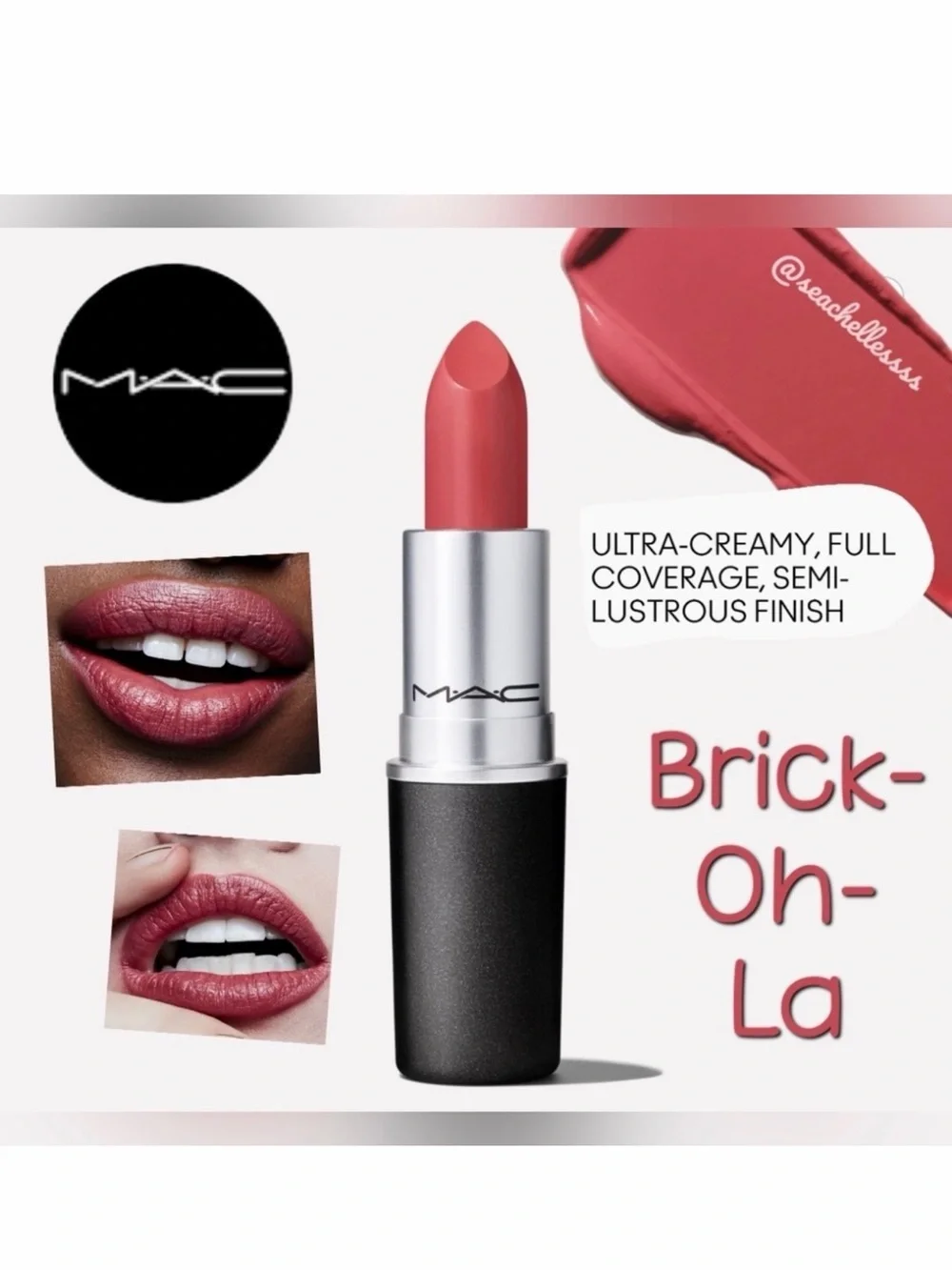 Brick-O-La Mac Cosmetics Amplified Lipstick Brand New in Box Authentic